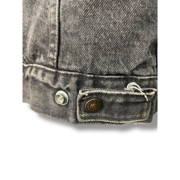 Vintage Levi’s Charcoal Denim Jacket Sherpa Lined Unisex - Picture 5 of 13
